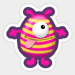 Cute Pink Monster Sticker